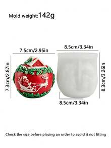 1件 3D 浮雕聖誕球矽膠模具 雪花星星鈴鐺 螺紋圓形 香氛蠟燭 環氧樹脂 石膏皂 烘焙慕斯布丁模具 秋冬感恩節聖誕節家居裝飾節日禮物 - A - 查看 15