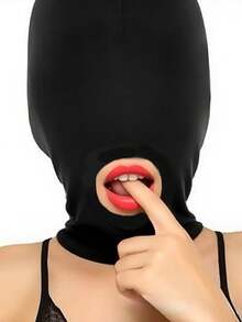 2pcs Sexy Unisex Full Face Open Mask Half Face Blindfold Actor Role Play Fetish Mask Halloween Cosplay Costume, Unisex - Multicolor - View 5