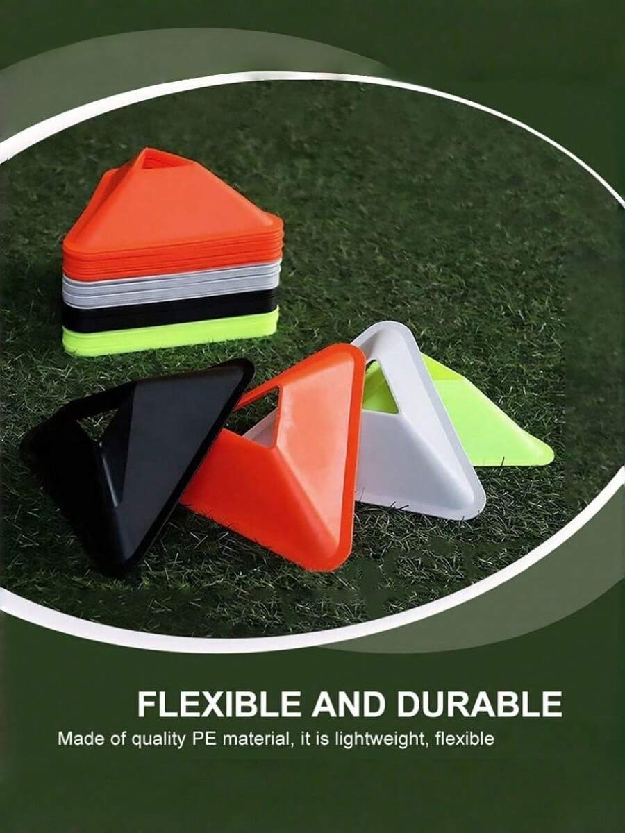 2-10 Buah Kerucut Latihan Sepak Bola Segitiga Penanda Lapangan Latihan Sepak Bola Kelincahan Peralatan Portabel Rintangan - beraneka warna - View 1