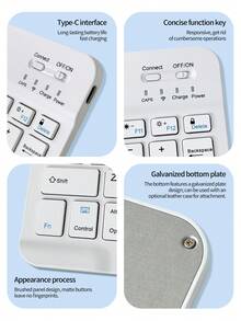 AKKHOO Combos de teclado y ratón - Blanco - Ver 7