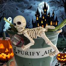 Halloween Skeleton Statue, Funny Skeleton Garden Statue, Perfect For Pond Fountain, Outdoor Haunted House Decor And Halloween Display - Multicolor - View 4