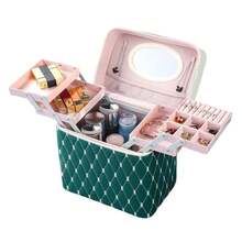 Makeup Organizers & Display Cases - Small Portable Empty Case - Wine Red - View 5