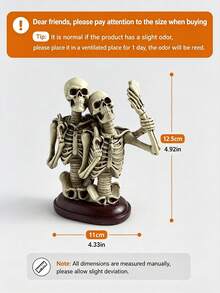 Spooky Skeleton Figurine Decor, Halloween Resin Tabletop Statue With Selfie Pose, Cute Gothic Couple Ornament For Fireplace Mantel, Bookshelf, Entryway Table, Halloween Party Centerpiece And Fall Home Decor - Multiple Styles - View 8