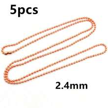 5件 65公分長 1.5-2.4mm 球珠鏈項鍊含連接件 DIY珠寶製作配件 - iron chains - 查看 6