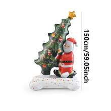 1pc 150cm Extra Large Santa Claus Christmas Tree Shaped Base Cartoon Aluminum Foil Balloon - View 7