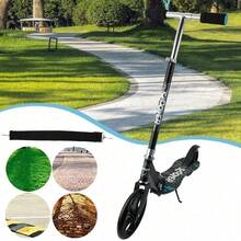 Foldable Outdoor Scooter, 80kg Max Load, Compact Portable Smooth Ride, Ideal For Outdoor Activities, Practical Gift For Family, Friends & Daily Outdoor Leisure Use - Black - View 6