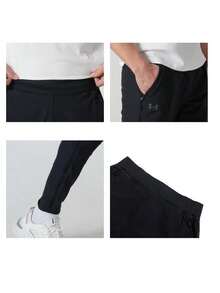 Under Armour Men's Outdoor Long Pants UA QUALIFIER RUN 2.0 PANT Knit Straight Leg Casual Training Pants 1366271-001 - Black/Black - View 10