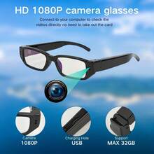 Smart Glasses, Smart Glasses With A Camera, High-Definition Video Glasses, 1080P HD Smart Glasses, Wearable Video Glasses, 90-Minute Battery Life, 75° Wide-Angle, 64GB Memory Card, For Sports And Meetings, Dashcam, Thanksgiving Gift - Black - View 4