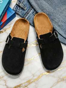 Spring Summer Autumn Outdoor Lightweight Men's Sandals, Comfortable Non-Slip Men's Slippers, Soft Cork Sole Durable Men's Clogs, High Quality Brand Men's Shoes, Women's Shoes, Outdoor Thick Closed Toe Men's Sandals (Asymmetrical Pattern) - Black - View 2