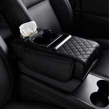5-In-1 Car Storage Box Black/Brown Car Armrest Pad, Car Center Console Box, High-End Material Car Accessories Ergonomic Armrest Box, Upgrade Driving Comfort Car Interior Accessories - Multicolor - View 2