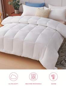 1 pieza Edredón acolchado - Inserción de edredón para todas las estaciones, alternativa a la pluma, certificado Oeko-Tex - Blanco - Ver 8