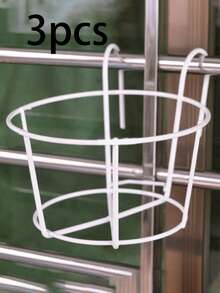 1/2/3pcs Fashionable Round Metal Hanging Planters, Suitable For Balcony, Garden And Indoor Decoration, Can Be Used For Hanging Racks To Plant Succulents And Green Plants, 6.2 Inches - Multicolor - View 9