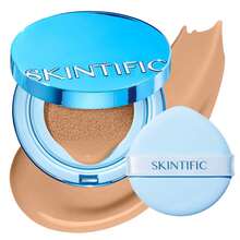SKINTIFIC 藍色絲絨霧面氣墊粉底，全遮瑕，12小時控油，適合油性與混合肌膚，防水，持久，輕盈，保濕，不暈染 - 04 BEIGE - 查看 12