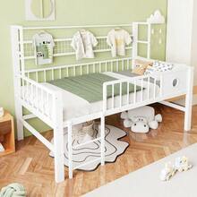 Children's Bed 90*200cm, Low Loft Bed With Metal Frame And Storage Compartments, Suitable For Children And Teenagers. White - White - View 5