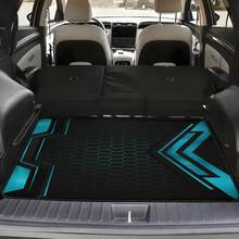 4pcs Car Floor Mat Set - 2D Printed Pattern - Creative Design - Tech-Style Border - Front & Rear Seat Mats - Interior Accessories & Foot Pad - Fit For Cars, SUVs - Fashionable Polyester Material - A - View 13