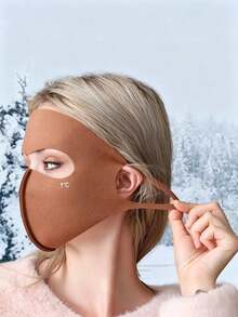 1 Piece Of 3D 1 ℃ Logo Warm And Slim Fitting Mask, Windproof Ear Hanging Winter Mask, Reusable Outdoor Daily Wear For Both Men And Women - Multicolor - View 5