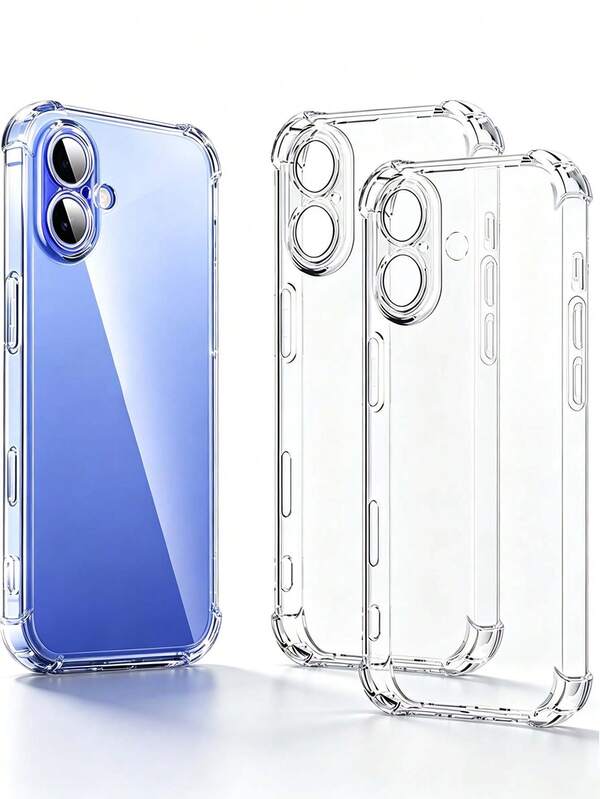 2 قطعة غطاء هاتف TPU شفاف متوافق مع iPhone 17 16 15 14 13 12 11 Pro Max Plus Mini Air Se3 Se2 8 7 6 Plus Galaxy A57 A56 A55 A37 A36 A35 A27 A26 A25 A17 A16 A15 A14 Mi 17T 15T 14T 13T 12T Pro A5 171 A5 173 15C 14C 13C 12C 10C 9C P30 P20 Pro P30 P20 Lite Mate 20 Lite Honor X9b X8b X7a 90 Lite 400 Lite 200 Lite، زوايا معززة وسميكة، حماية مقاومة للصدمات، غطاء شفاف نحيف مقاوم للاصفرار