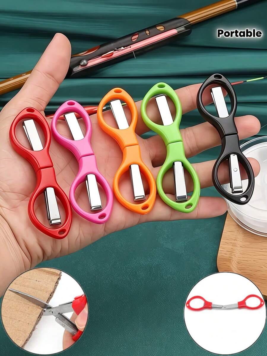 2合1可攜式折疊剪刀 眼鏡造型迷你旅行剪刀 不鏽鋼多功能剪刀 適合學生美術、DIY手工、釣魚、辦公與學校用品 - 款A - 查看 1