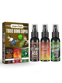 JUE FISH 臭氣彈派對惡作劇噴霧，每瓶 30ml，便於攜帶與使用，少量即可產生難聞氣味，僅適用於惡作劇、派對及朋友娛樂 - 多色臭屁噴霧 - 查看 16