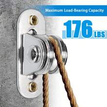 2/4Pcs Heavy Duty Fixed Pulley Detachable Pulley Block Kit Wall-Mounted Pulley Loading 176 Lb For Sliding Gate And Wire Rope - Silver - View 6
