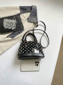 Vintage Shell Handbag, Beautiful Women's Perfect Shoulder Bag - Black - View 3