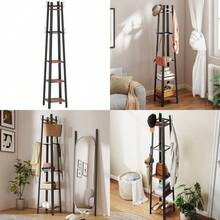 Industrial-Style Four Shelf Coat Stand - Brown/Black - T0001-01-3810 - View 3