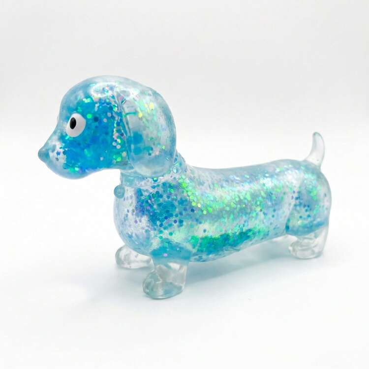 Glitter Sausage Puppy Squishy Stress Relief Toy: Soft Transparent Squeeze Stress Relief Toy With Glitter, Cute Kawaii Puppy Sensory Stress Relief Toy For Anxiety Relief, Perfect Back To School Gift For Stress Relief Toy Collectors And Adults - Multicolor - View 16