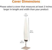 Basics Outdoor Patio Umbrella Cover, Waterproof Fabric Protects Against Rain And UV, All-Season Protection, Beige/White, 7" X 23" X - ColorA - View 1