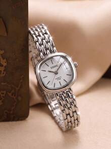 SOKI Women's Watch, Small Vintage Luxury Quartz Bracelet Watch, Fashionable Minimalist Elegant, Electronic Driven And Pointer Display, Suitable For Daily Wear, Back To School, Time Checking, Birthday Gift, Also An Ideal Choice For Friends - Silver - View 5
