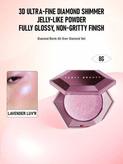 Fenty Beauty By Rihanna Rhinestone Bomb 全臉水鑽面紗 #Lavender Luv'r (純淨長春花藍閃亮) 8g/0.28 Z | 極細閃耀面紗亮粉，讓肌膚呈現水鑽灑落般的驚艷閃耀感 | 融於肌膚