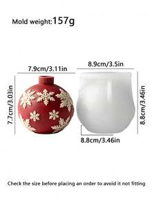 1件 3D 浮雕聖誕球矽膠模具 雪花星星鈴鐺 螺紋圓形 香氛蠟燭 環氧樹脂 石膏皂 烘焙慕斯布丁模具 秋冬感恩節聖誕節家居裝飾節日禮物 - A - 查看 11