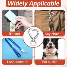 10/20pcs Heart-Shaped Keychain Swivel Hook, Cute Zinc Alloy Spring Clasp Keyring, Handbag Clip For DIY Crafts - Multicolor - View 5