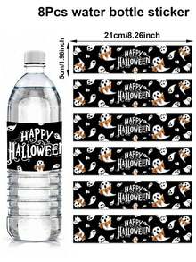 16 buah Stiker Botol Minum Halloween, Motif Hantu Kelelawar, Cocok untuk Dekorasi Halloween, Dekorasi Trick or Treat untuk Halloween, Dekorasi Rumah, Dekorasi Meja Dapur, Hadiah Halloween, Dekorasi Musim Gugur - Halloween - View 24