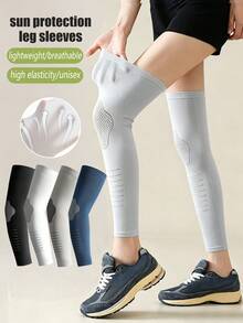 1/2/4 Pairs Unisex Ice Silk UV Protection Over-The-Knee Leg Warmers, Thin Leg Warmers For Spring/Summer/Autumn, Sports Cycling Leg Sleeves With Cooling Effect - Multicolor - View 5