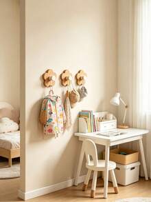 1/2/3/5pcs Wooden Flower Wall Hook - Cute Floral Hanger For Nursery Decor & Organization,Baby Stuff,Newborn Essentials,Baby Girl Stuff - Multicolor - View 1