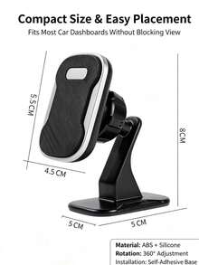 1pc Car Magnetic Phone Holder, Suitable For Center Console, Universal Type, Multi-Function Magnetic Adhesive Phone Mount, Dashboard Navigation Phone Holder - Magnetic Phone Mount - View 4