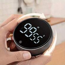 SOKANY Multifunctional Round Timer, Supports Countdown/Count Up, Powered By 3 AAA Batteries, Large LED Display, 3 Mute Modes, Rotatable, Magnetic, Compact. Suitable For Cooking, Baking, Classroom, Learning And Sports. - Silver - View 2