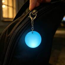 Round Rechargeable Touch Sensor LED Handbag Light, Automatic Dual Mode Portable Wallet Light, Suitable For Dark Bags, Romantic Cute Fashion Keychain Night Light, Women's USB Rechargeable Mini Bag Lighting Accessory, Long Battery Life - 藍色圓形 - 查看 7