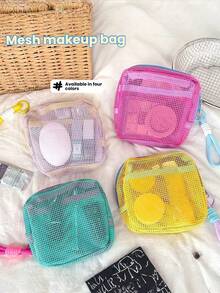 Candy-Colored Women's Multipurpose Cosmetic Bag, Card Holder, Coin Purse, Jewelry Pouch, Suitable For Everyday Use, Travel, Outings, No Strap Included - Multicolor - View 12