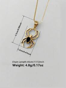 1pc Beautiful Zirconia Necklace Pendant Women's Halloween Jewelry - Gold+Black - View 5