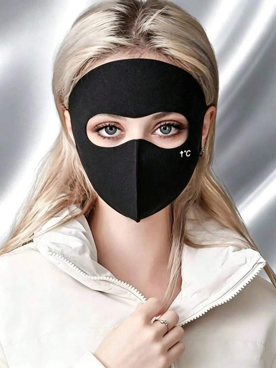 1 Piece Of 3D 1 ℃ Logo Warm And Slim Fitting Mask, Windproof Ear Hanging Winter Mask, Reusable Outdoor Daily Wear For Both Men And Women - Multicolor - View 1