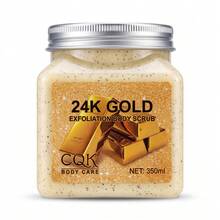 Exfoliante Corporal Oro de 24K para Limpieza Profunda - Crema Exfoliante Hidratante y Renovadora de la Piel - Tratamiento de Spa Corporal en Frasco de 350ml - ORO - Ver 1
