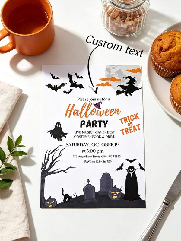 Personalized Invitations, Halloween Invitations, Customizable Invitation Cards, Personalized Cards, Party Invitations, Thank You Cards, Suitable For Weddings, Holidays, Birthdays, Baptism Party Supplies, Custom Greeting Cards, Text Customized Greeting Cards, Thank You Cards, Gatherings, Gift Message Cards, Postcards, Love Letters, Wedding Season, Easter, Valentine's Day