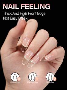 AILLSA Almond Shaped Clear Acrylic False Nails 112/224/336pcs, 14 Sizes Upgraded Matte Soft Glue Full Coverage Nail Tips, Pre-Formed Clear Acrylic False Nails, Suitable For Summer Home DIY Or Gift - View 2