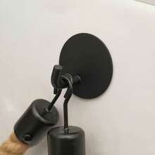1pc Handmade Jute Rope Toilet Paper Holder, Self-Adhesive Rustic Style Toilet Paper Dispenser, Black Metal & Natural Rope Wall-Mounted Paper Towel Rack, Multi-Functional Bathroom Towel Bar & Paper Towel Storage Rack, Suitable For Bathroom Decor - Jute Rope Tissue Holder - View 6
