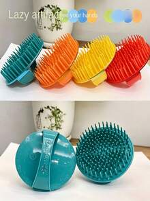 2/4 Peças Escova de Massagem de Couro Cabeludo de Silicone, Escova de Limpeza de Couro Cabeludo para Lavar Cabelo, Escova de Massagem de Couro Cabeludo com Cerdas Macias, Escova de Limpeza Profunda de Cabelo, Escova de Shampoo para Banho, Remove Óleo e Caspa, Cria Espuma Rica, Ferramenta de Cuidados com o Cabelo, Adequada para Homens e Mulheres - Visão 5