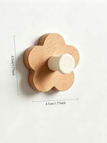 1/2/3/5pcs Wooden Flower Wall Hook - Cute Floral Hanger For Nursery Decor & Organization,Baby Stuff,Newborn Essentials,Baby Girl Stuff - Multicolor - View 3