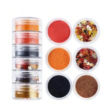 6 ô lá phong mùa thu kim tuyến móng tay sequin holographic màu vàng nâu mùa thu, vảy bóng trang trí nail art cho Lễ Tạ ơn, DIY làm móng - Nhiều màu - Xem 13