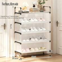 Simple Shoe Rack, Entryway Shoe Rack, Home Dorm Storage Rack, Hallway, Corridor, Bedroom, Multi-Layer Dust-Proof Shoe Rack, Large Capacity Shoe Cabinet, Shoe Storage, Shoe Organizer, Space-Saving Shoe Cabinet, Storage Rack - Multicolor - View 19