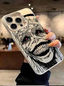 1件 白色微笑線條人像個性化圖案 全包覆 TPU 防震手機殼，適用於 Apple 17 16 15 14 13 12 11 Pro Max - 彩色 - 查看 3